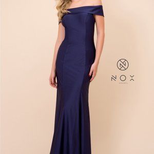 STRAIGHT NECKLINE LONG PROM DRESS NXN295
